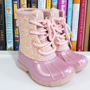 ADRIANNE VITTADINI BAMBINI TODDLER GIRLS PINK SPARKLE BOOTS SIZE 6 NWOT
